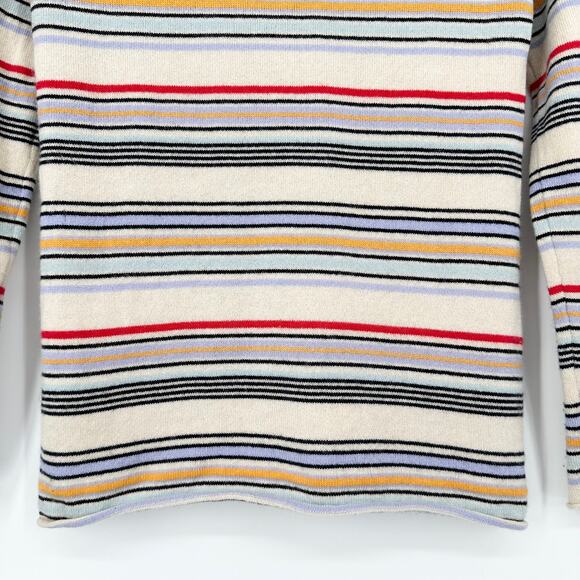 J. Crew Collection 100% Cashmere Striped Sweater Crew Neck Multicolor Pullover - Picture 8 of 11